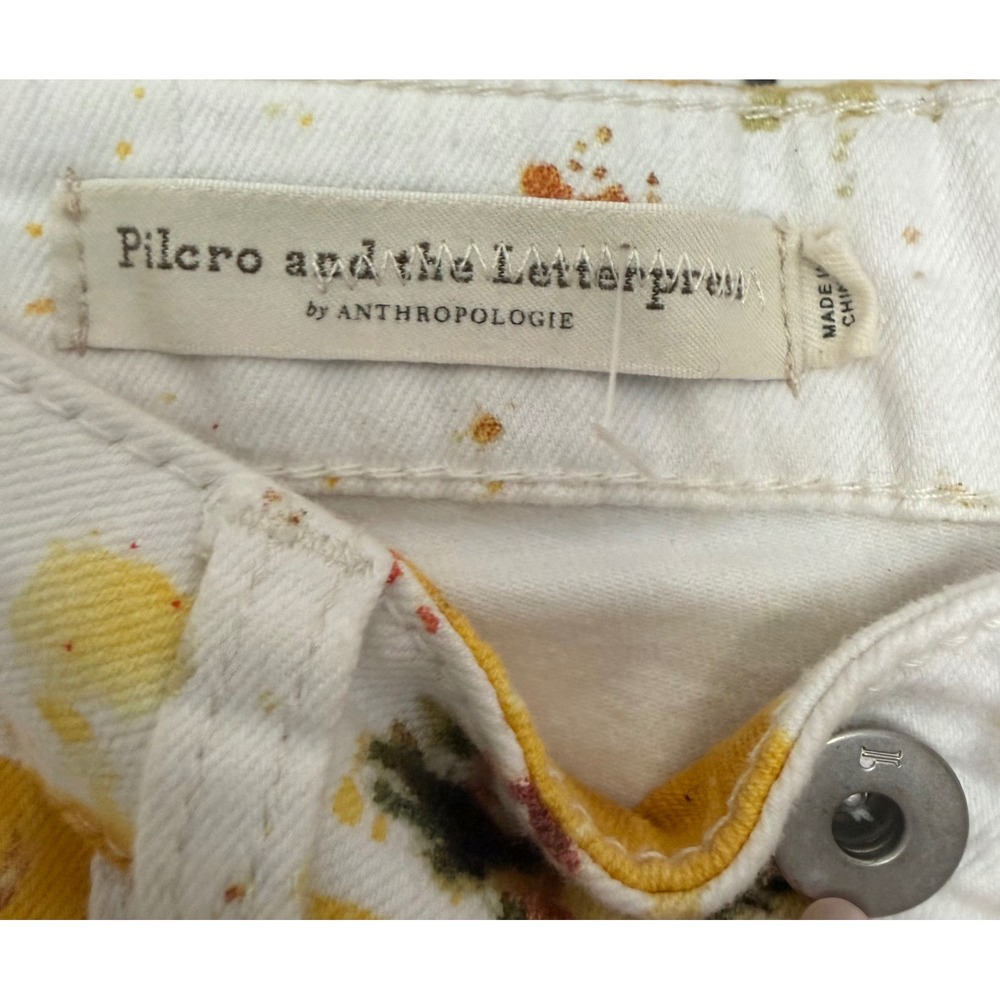 Pilcro and the Letterpress Anthropologie Lemon Print High Rise Bootcut Jeans 25 - Picture 3 of 7